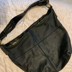 Lucky Brand Black Leather Slouch Bag